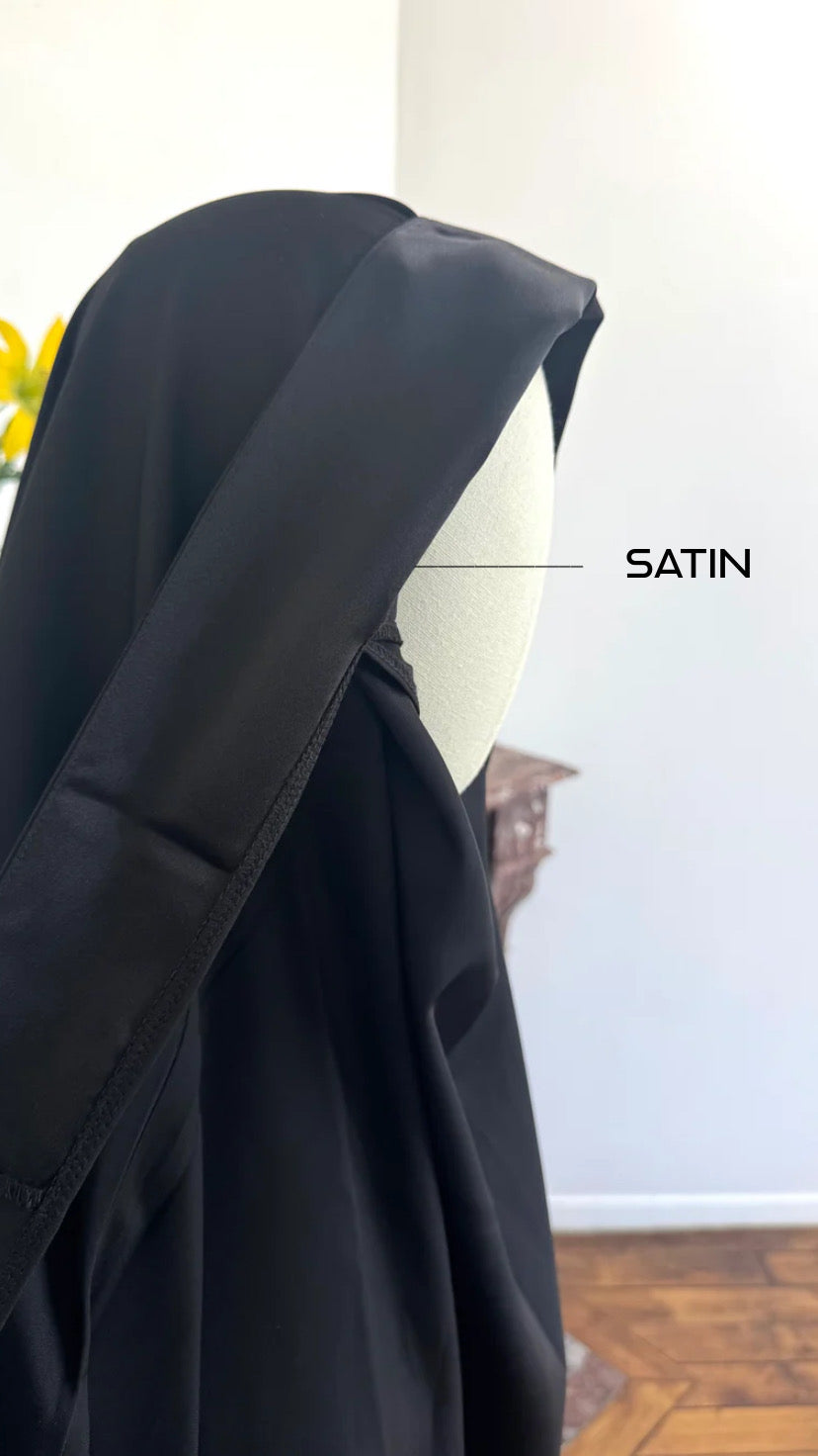 Le khimar - Khimar à fentes en satin intégré