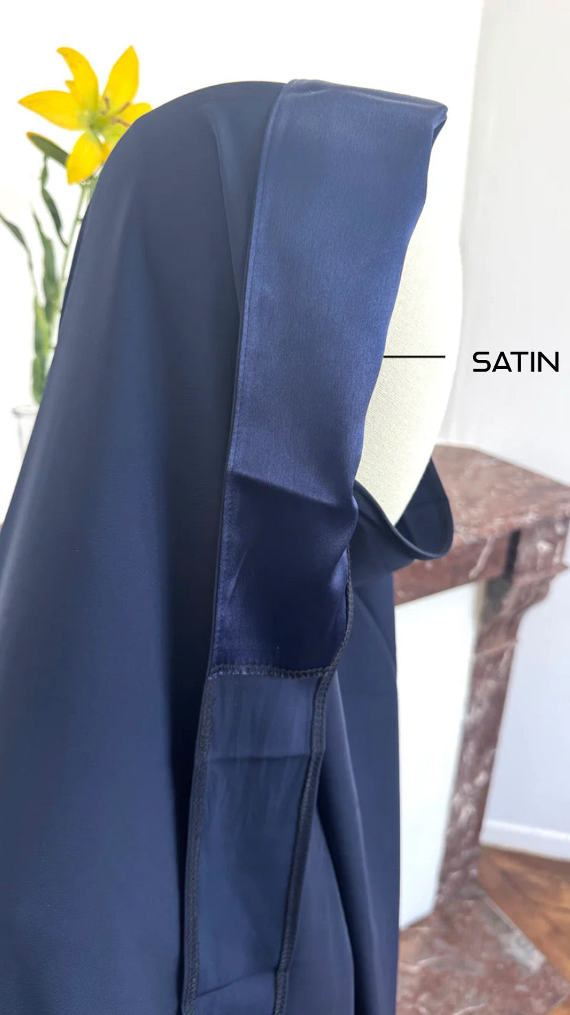 Le khimar - Khimar à fentes en satin intégré