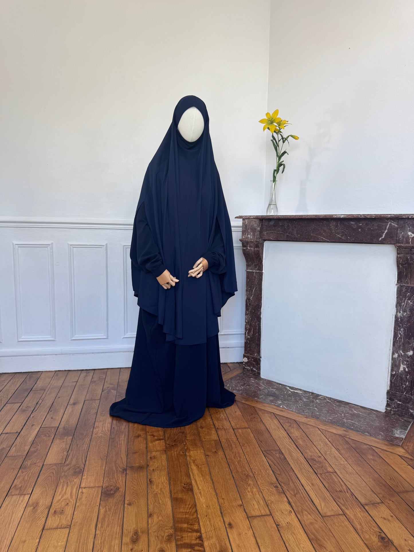 Le khimar - Khimar à fentes en satin intégré