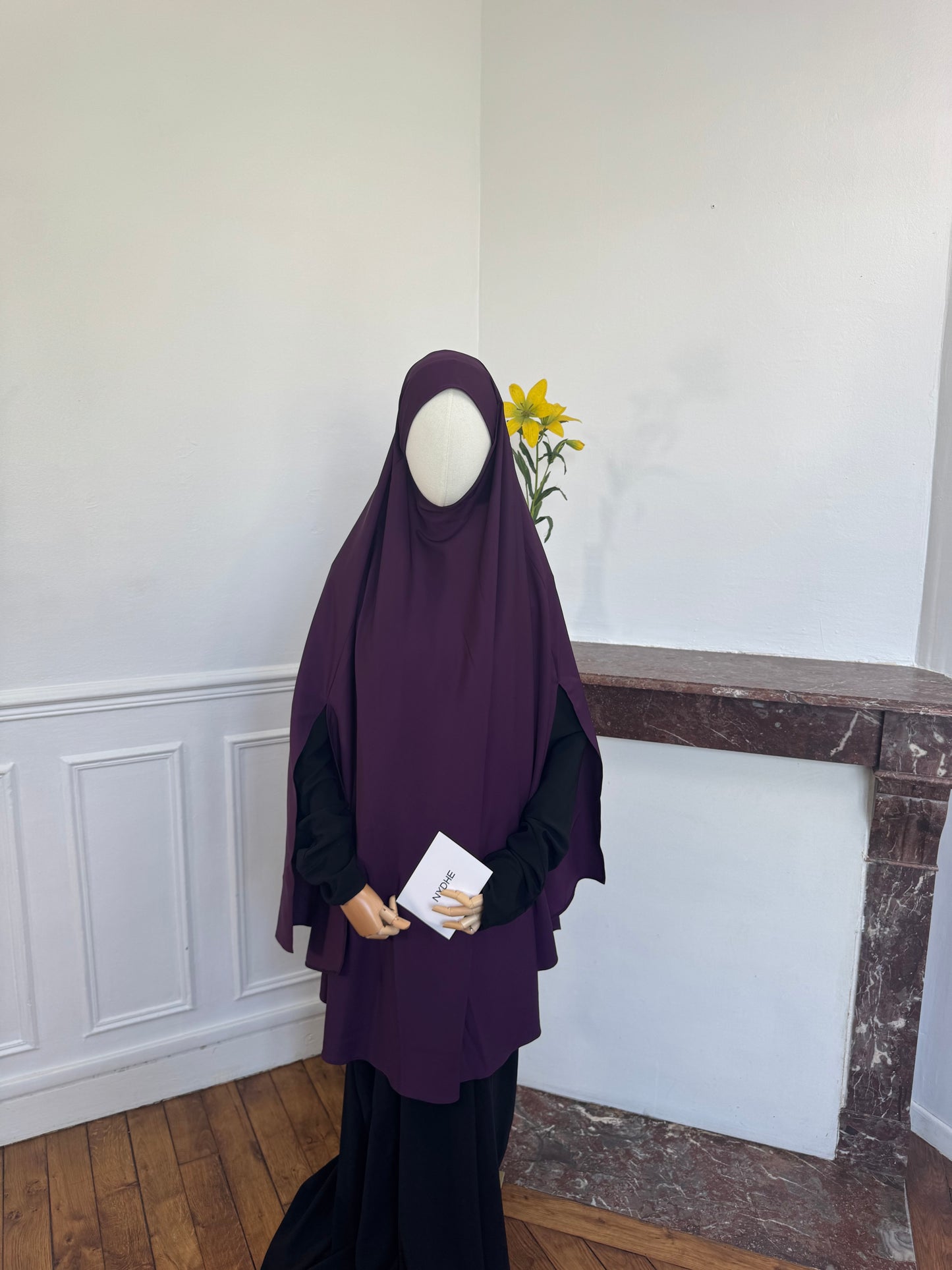 Le khimar - Khimar à fentes en satin intégré