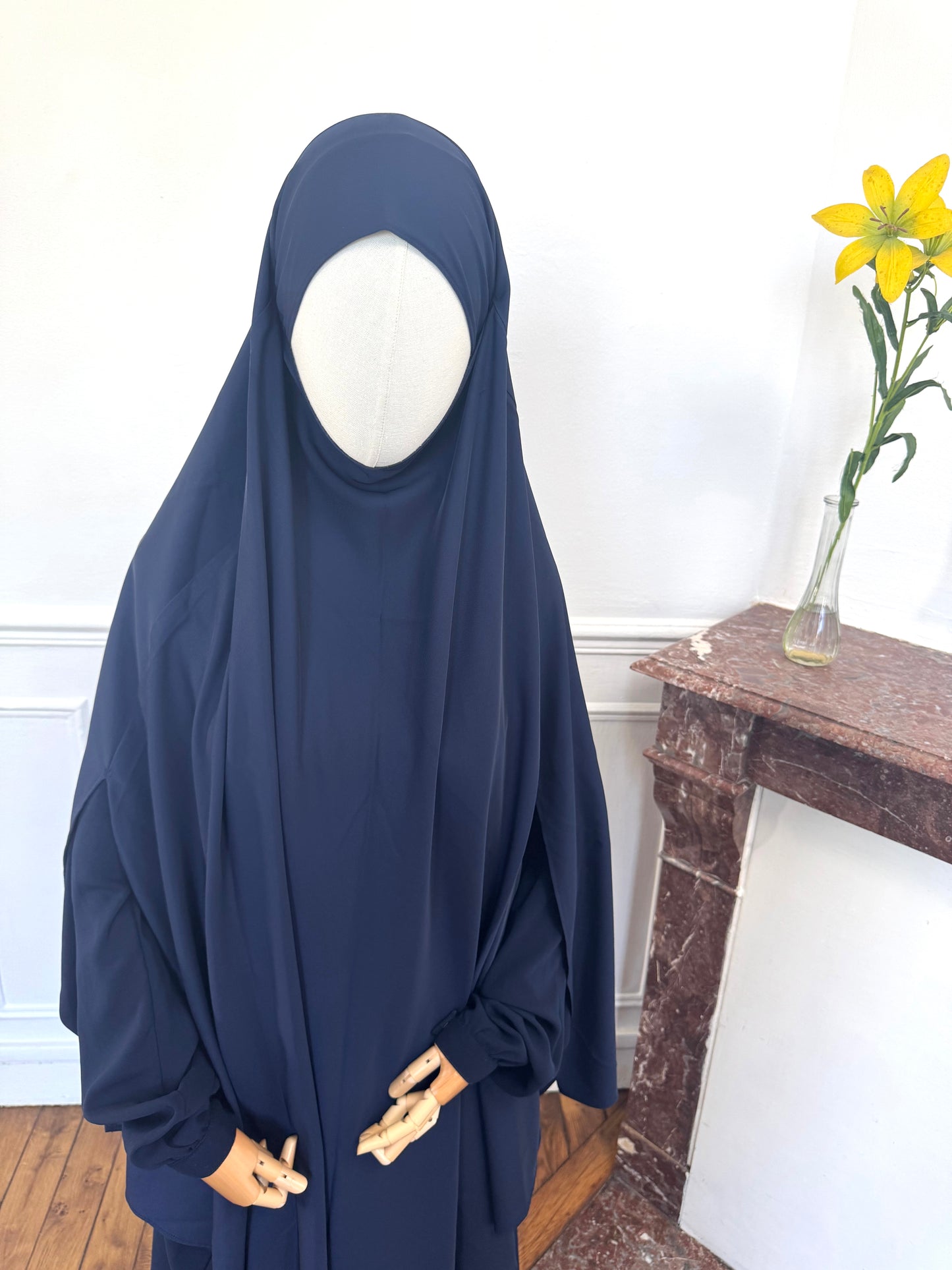 Le khimar - Khimar à fentes en satin intégré