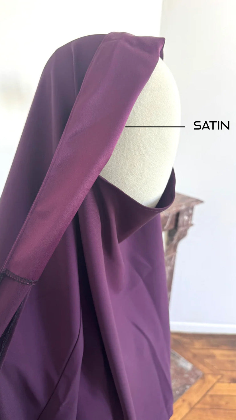 Le khimar - Khimar à fentes en satin intégré