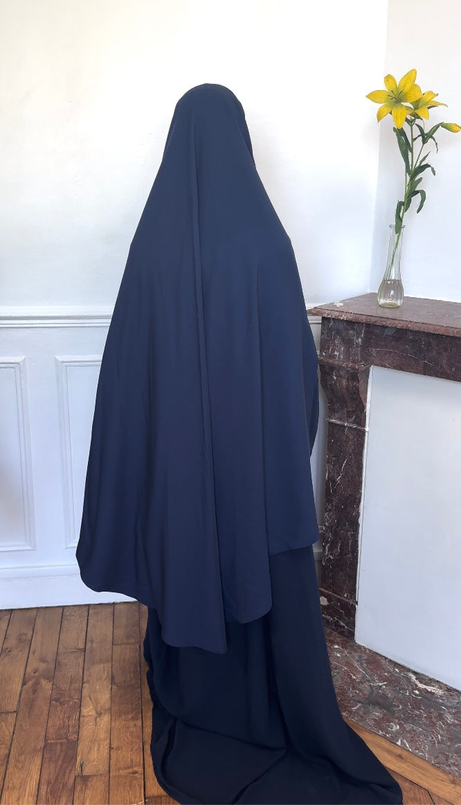 Le khimar - Khimar à fentes en satin intégré