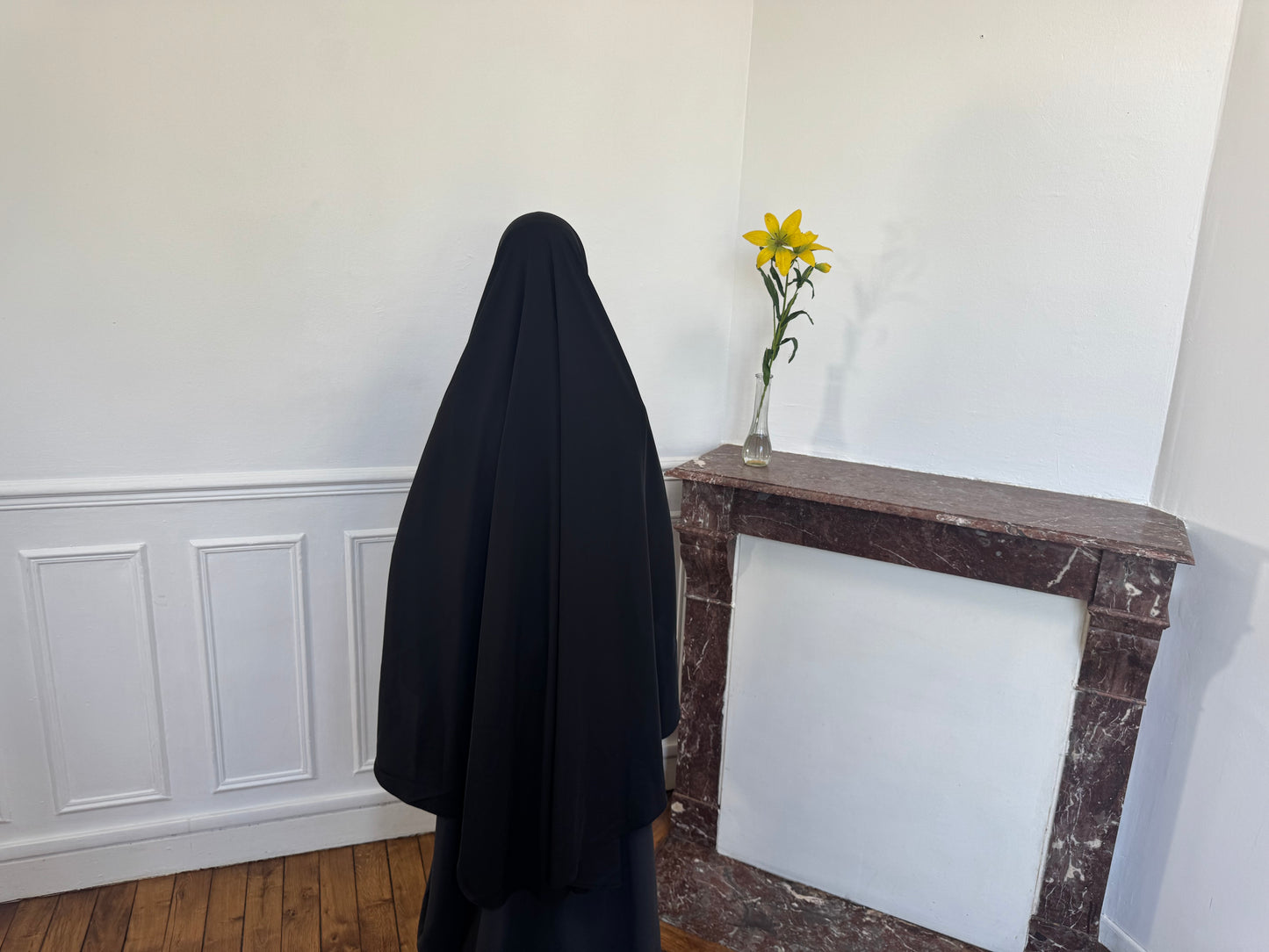 Le khimar - Khimar à fentes en satin intégré