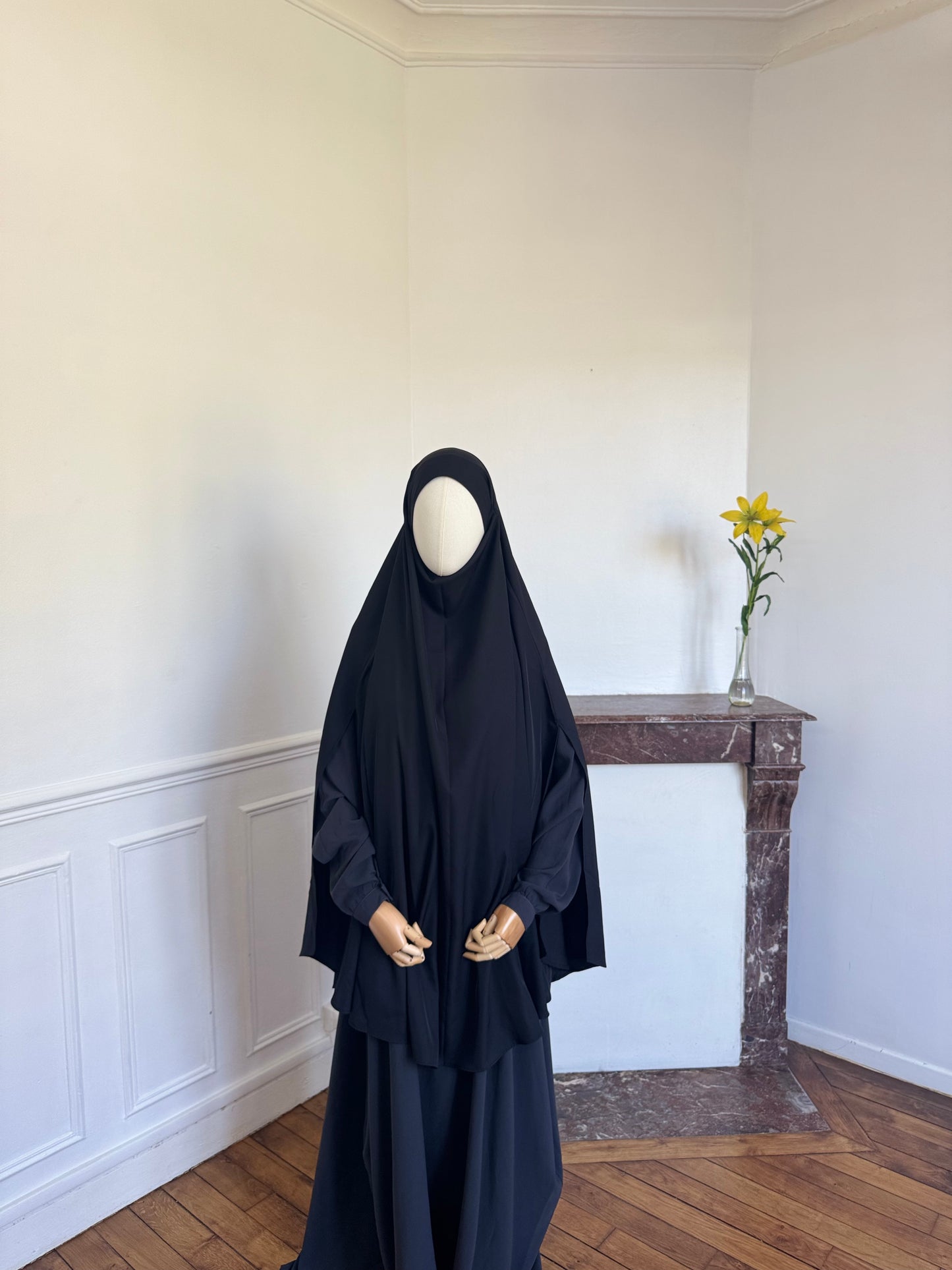 Le khimar - Khimar à fentes en satin intégré