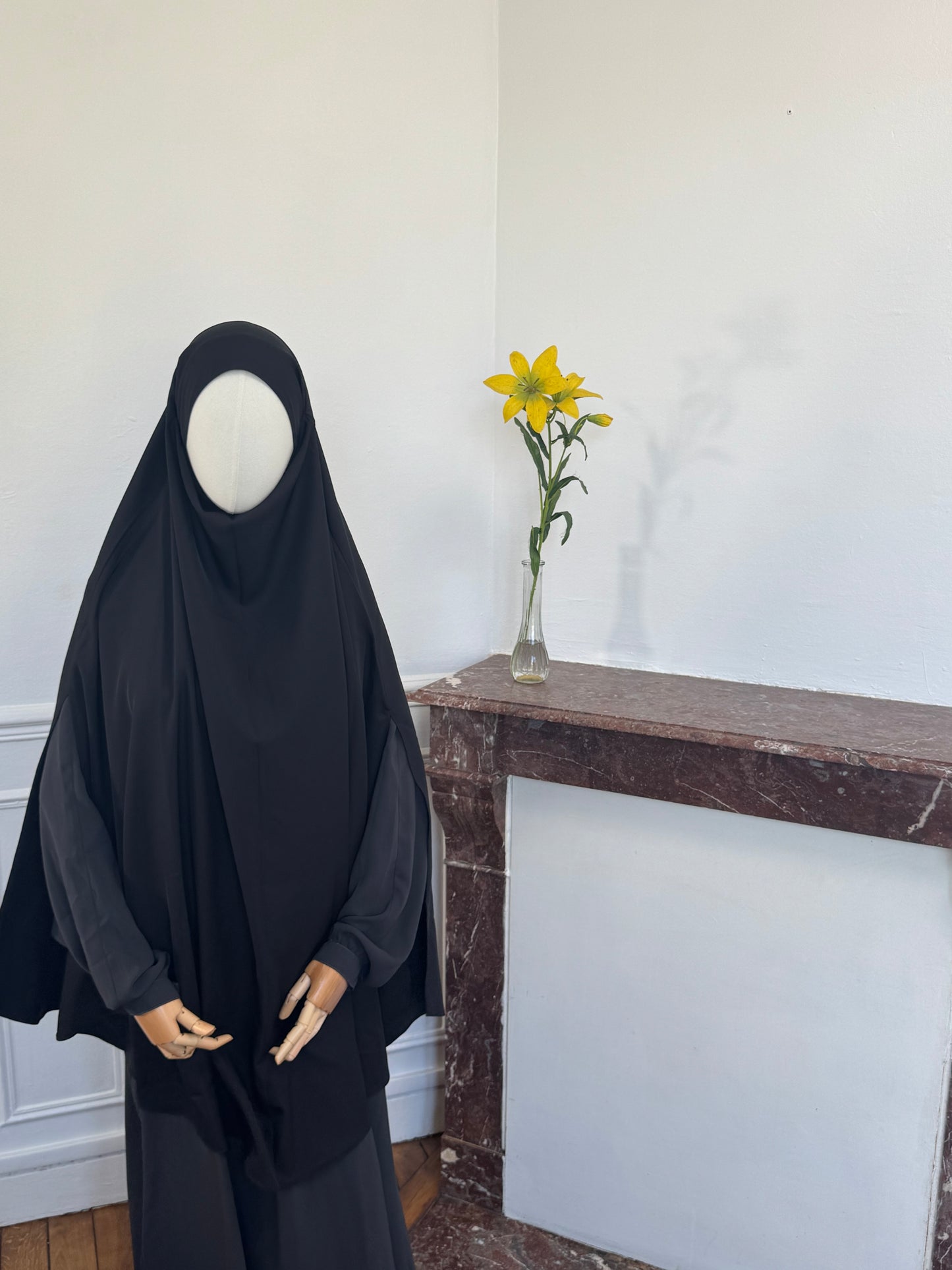 Le khimar - Khimar à fentes en satin intégré