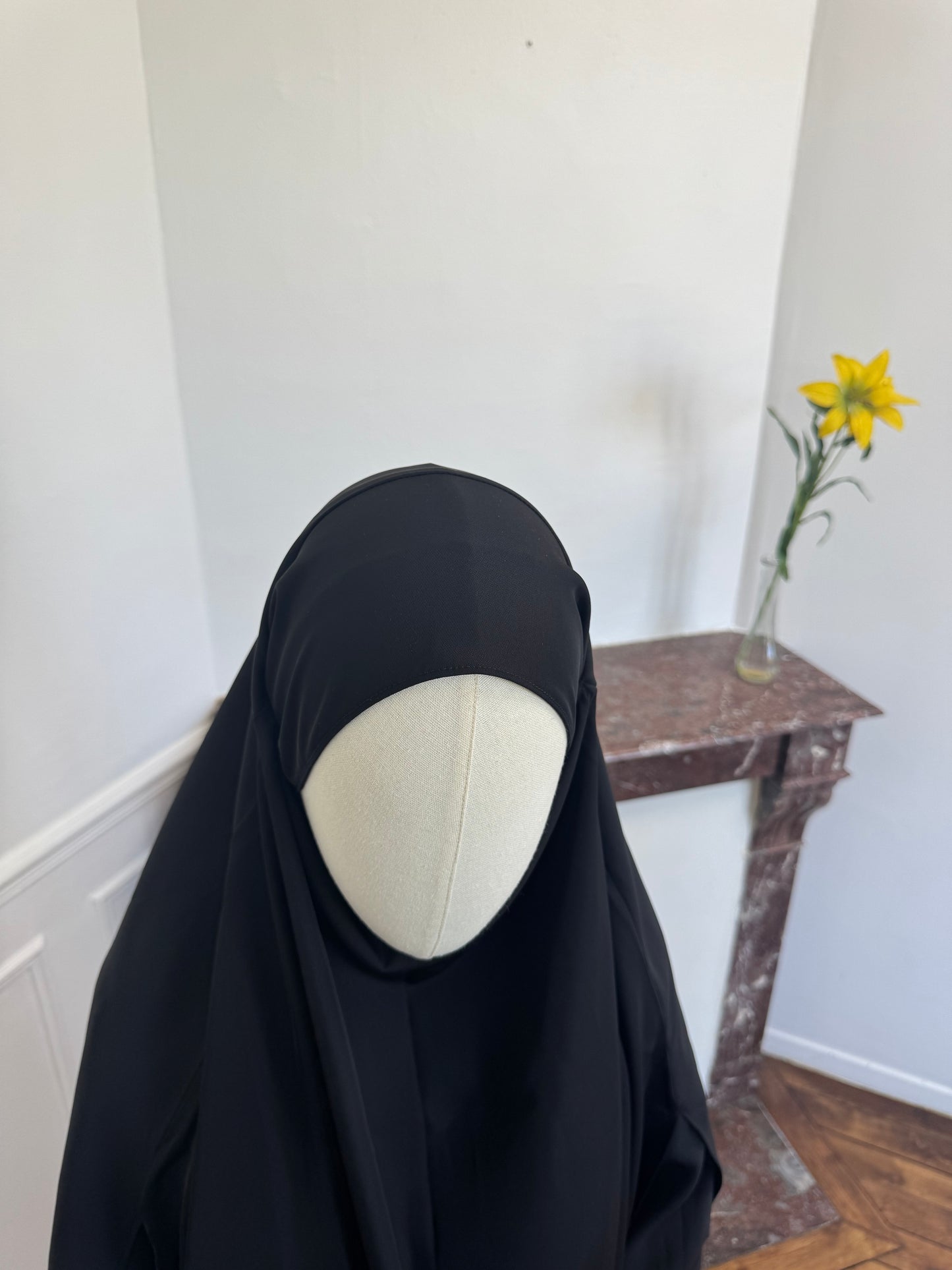 Le khimar - Khimar à fentes en satin intégré