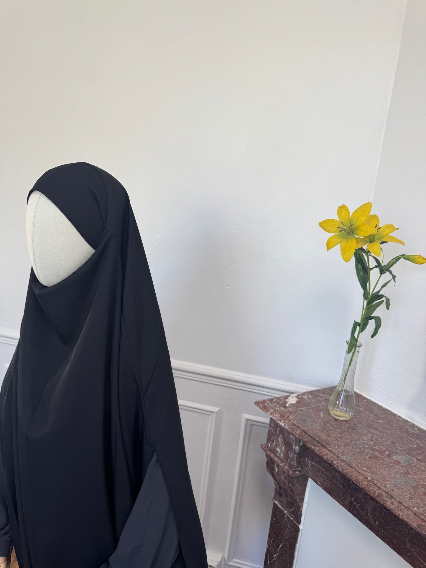 Le khimar - Khimar à fentes en satin intégré