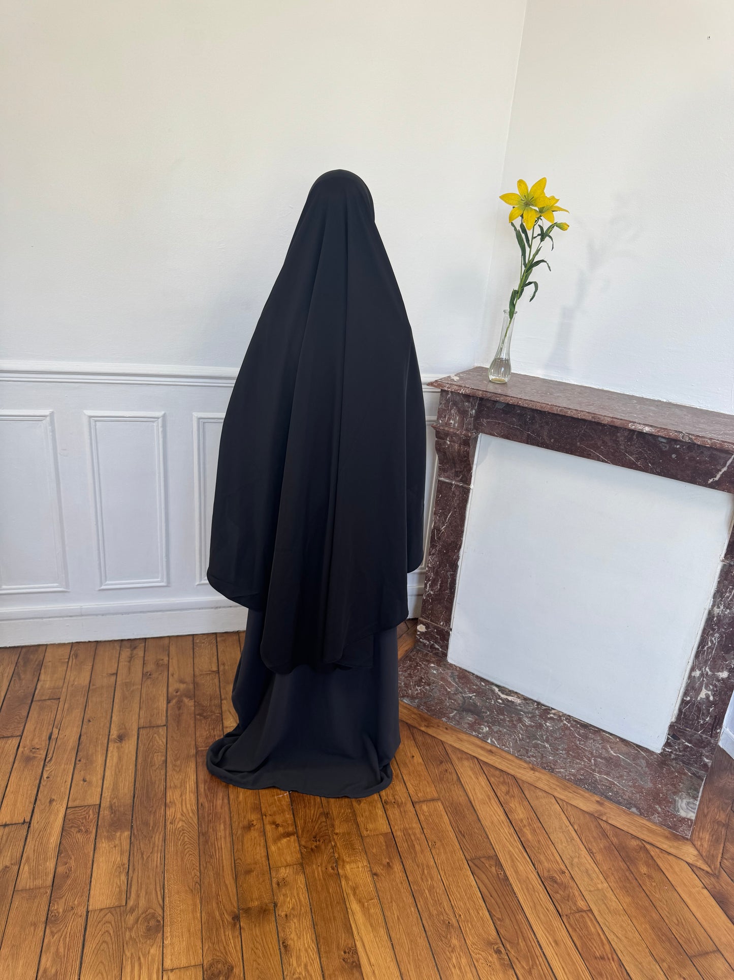 Le khimar - Khimar à fentes en satin intégré