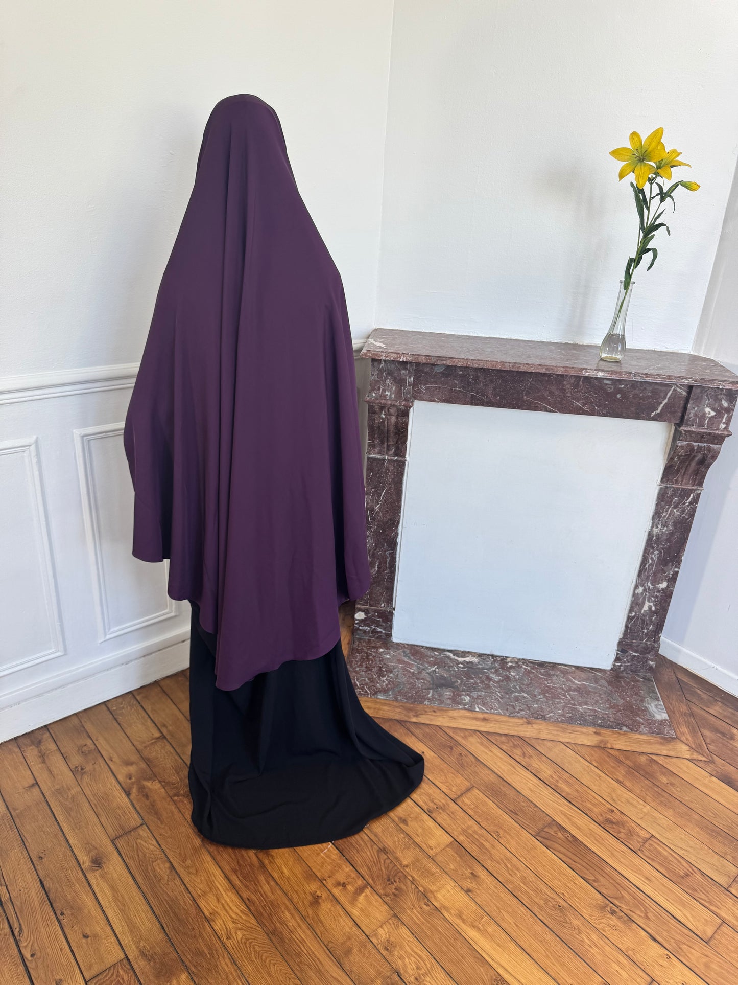 Le khimar - Khimar à fentes en satin intégré