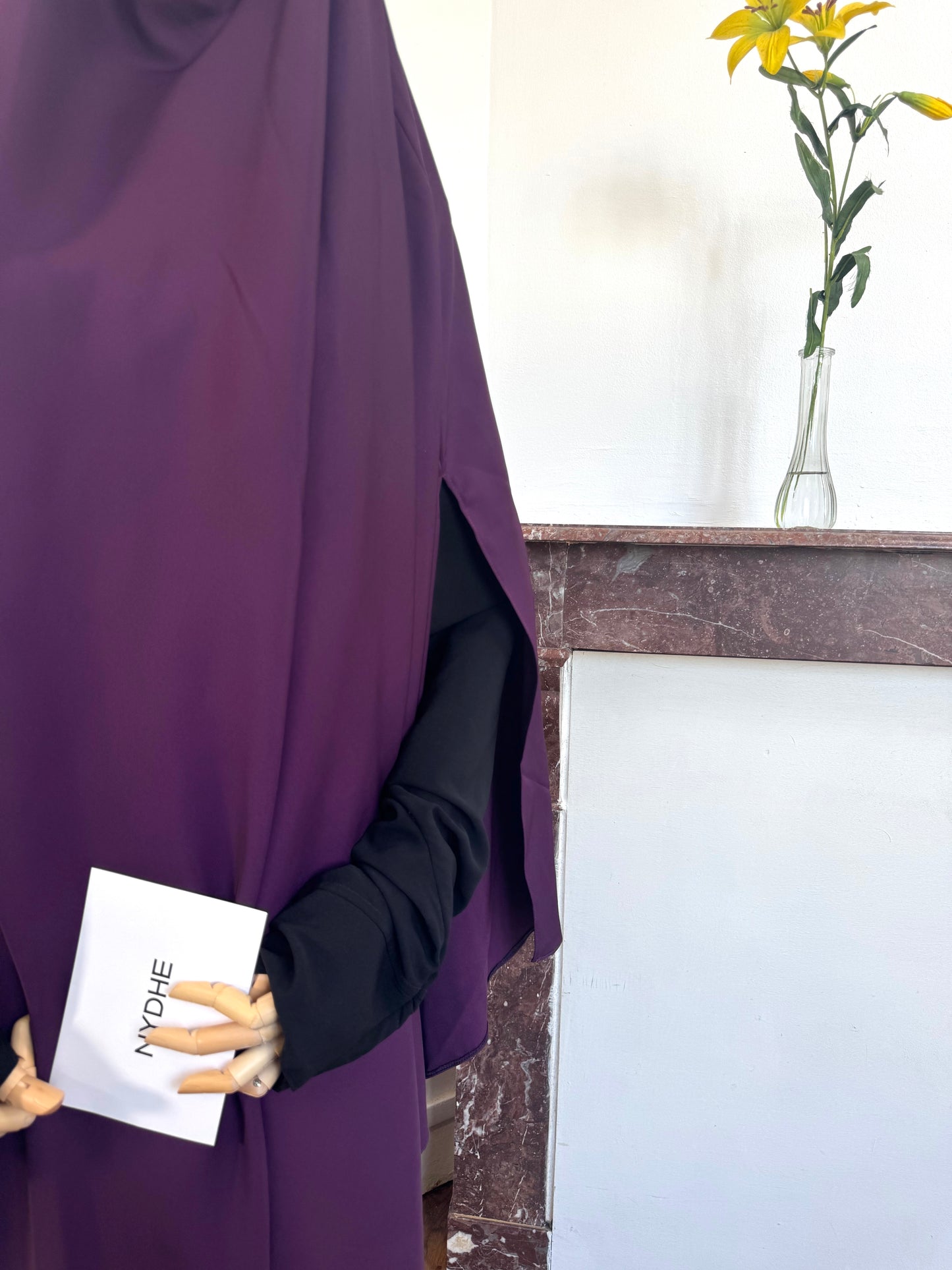 Le khimar - Khimar à fentes en satin intégré