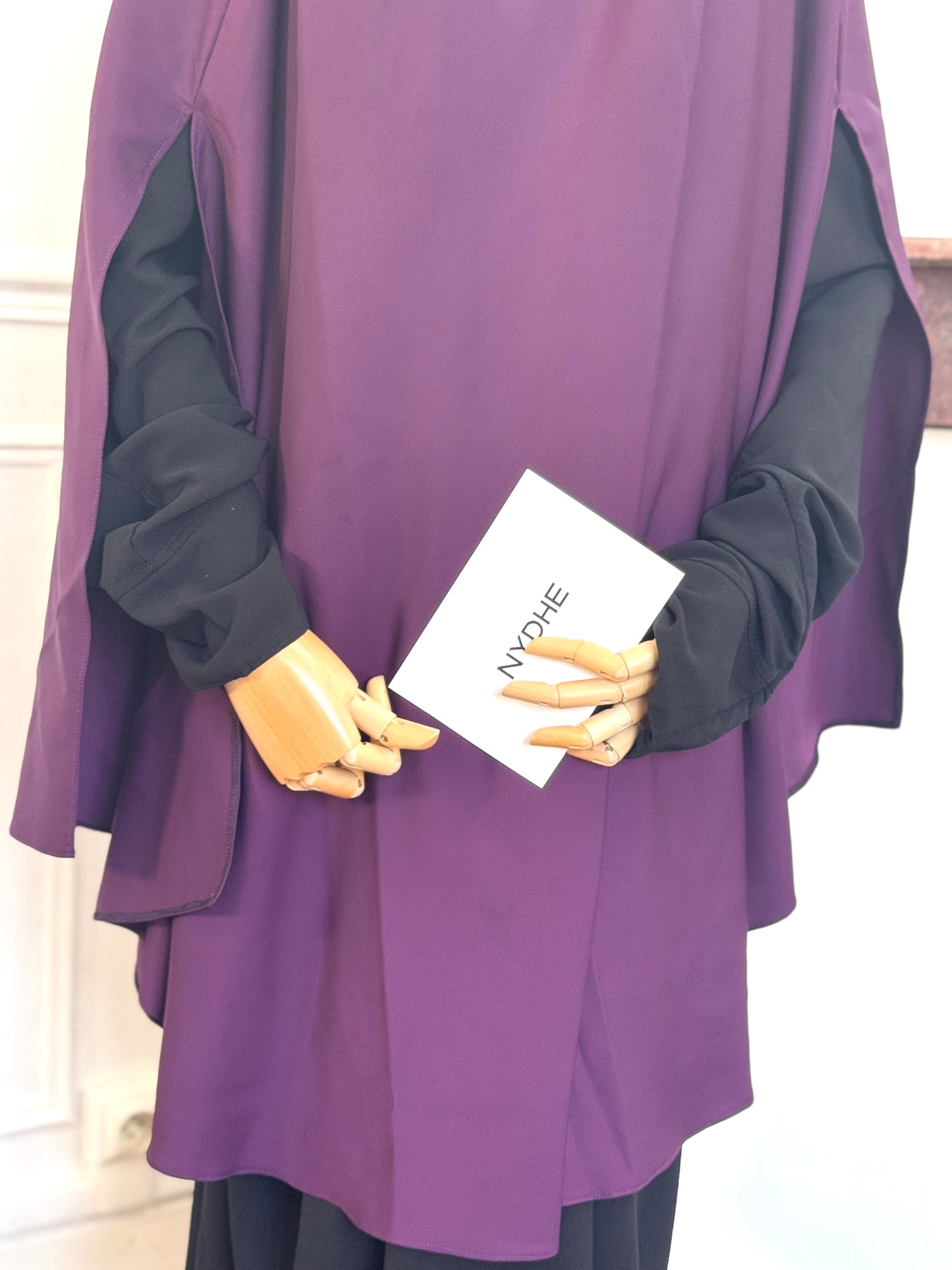 Le khimar - Khimar à fentes en satin intégré