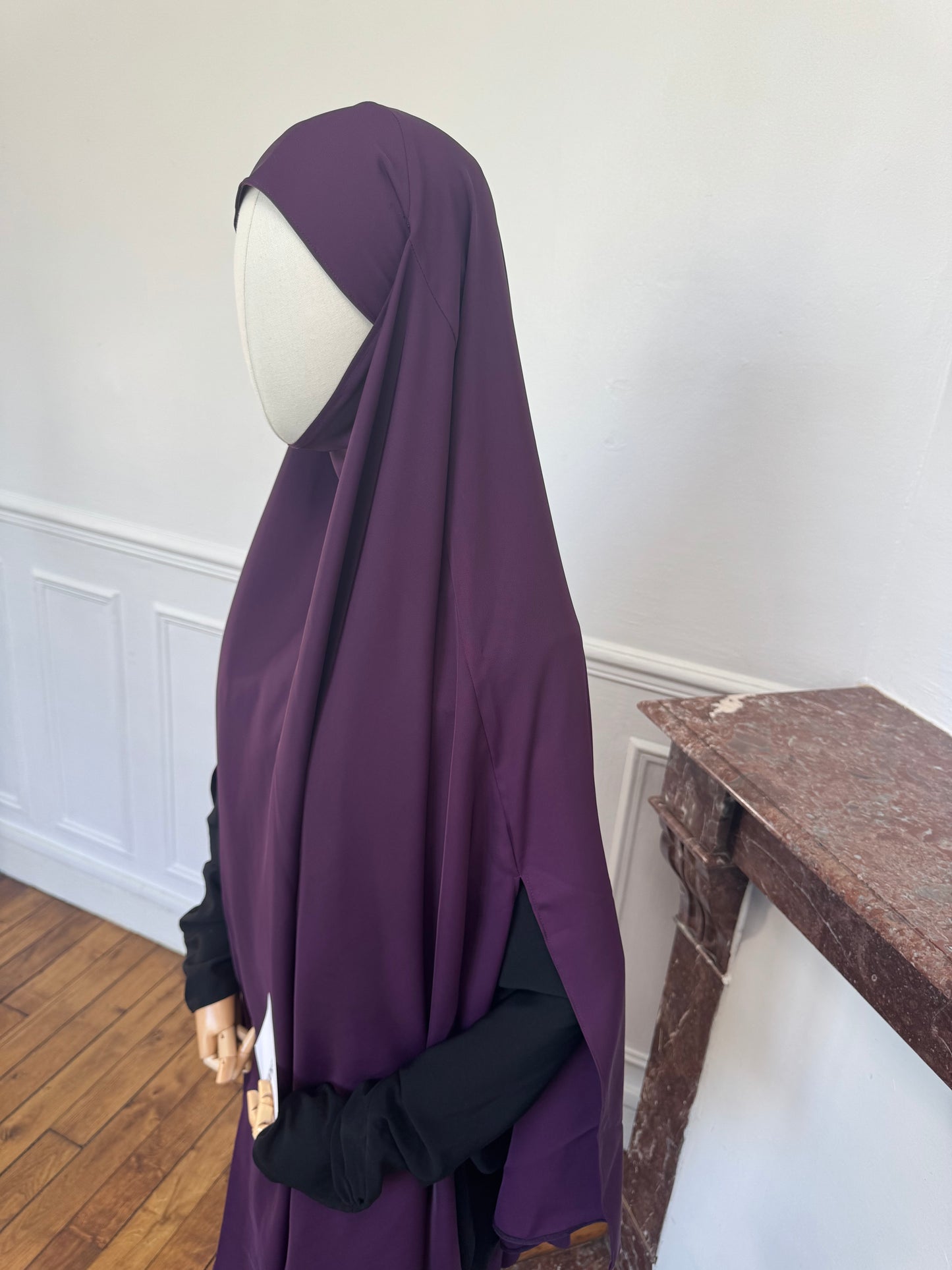 Le khimar - Khimar à fentes en satin intégré